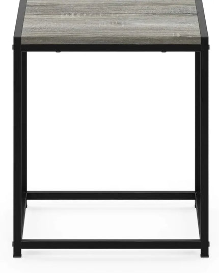 FURINNO Camnus Modern Living End Table, French Oak Grey, 15.75 in x 15.75 in x 17.83 in - LeafyLoom