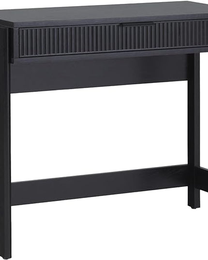 Walker Edison Office Writing and Computer Desk Spacious Desktop, Complementary in Living Spaces, 38 Inch, Reeded Black - LeafyLoom