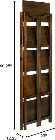 Casual Home Stratford 5-Shelf Folding Bookcase-Warm Brown - LeafyLoom