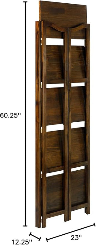 Casual Home Stratford 5-Shelf Folding Bookcase-Warm Brown - LeafyLoom