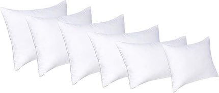 L' COZEE 100% Cotton Cover, Feather & Down Pillow, Best use for Decorative Pillows & for Firm Sleepers, White, Size (12x16) - LeafyLoom