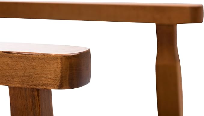 NOB Mid-Century Dining Side Chair with Faux Leather Seat in Beige, handrail Chair - LeafyLoom