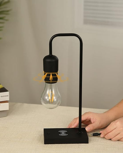 Unique Magnetic Levitating Lamp with LED Light Bulb Floating in The Air Wireless Charger Auto Control - LeafyLoom