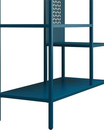 Mr. Kate Annie Metal Bookcase, Deep Ocean Blue - LeafyLoom
