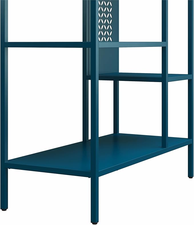 Mr. Kate Annie Metal Bookcase, Deep Ocean Blue - LeafyLoom