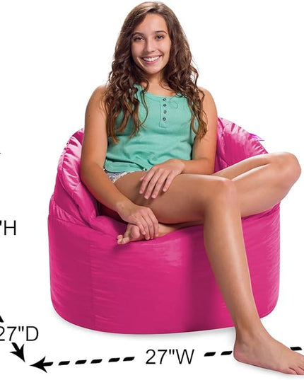 Posh Creations Structured Comfy Seat for Playrooms and Bedrooms, Large Bean Bag Chair, Sonoma Lounger, Pink - LeafyLoom