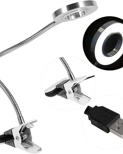Portable Tattoo LED Lamp, LED Desk Lamp with Clamp, Warm/Cold Light LED USB with Clip for Eyebrow Tattoo Manicure Eyelash Extension and Reading - LeafyLoom