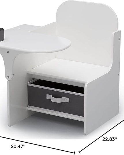 Delta Children MySize Chair Desk With Storage Bin, Bianca White - LeafyLoom