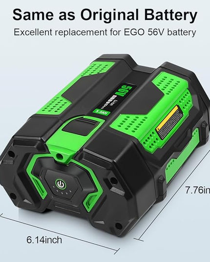 5.0Ah 56V Li-ion Battery Replacement for EGO 56V Battery with Holder Compatible with 56 Volt BA1400T BA4200 ST1502LB CS1604 LB4800 LB5804 HT2400 Crodless Tools - LeafyLoom