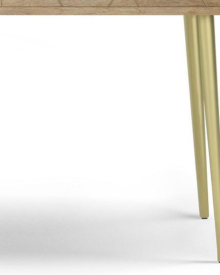 SIMPLIHOME Jager SOLID MANGO WOOD and Metal 48 Inch Wide Contemporary and Mid century Console Table in Natural, for The Living Room, Entryway and Bedroom - LeafyLoom