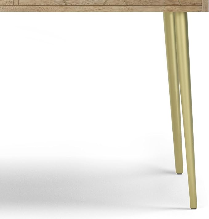 SIMPLIHOME Jager SOLID MANGO WOOD and Metal 48 Inch Wide Contemporary and Mid century Console Table in Natural, for The Living Room, Entryway and Bedroom - LeafyLoom