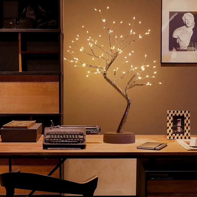 Bonsai Tree Light for Room Decor, Aesthetic Lamps for Living Room, Cute Night Light for House Decor, Good Ideas for Gifts, Home Decorations, Weddings,Christmas, Holidays and More (Warm White,108 LED) - LeafyLoom