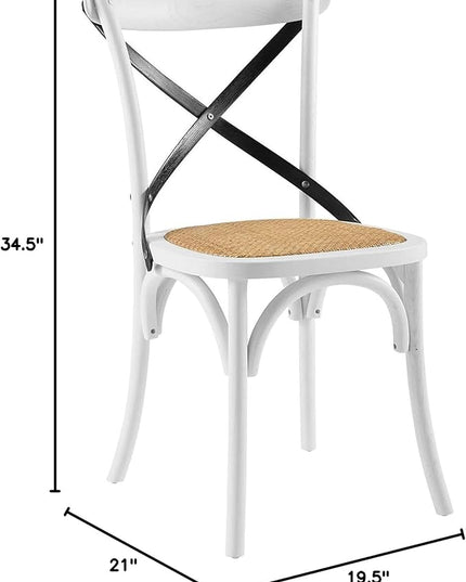 Modway Gear Side, Dining Chair, White Black - LeafyLoom