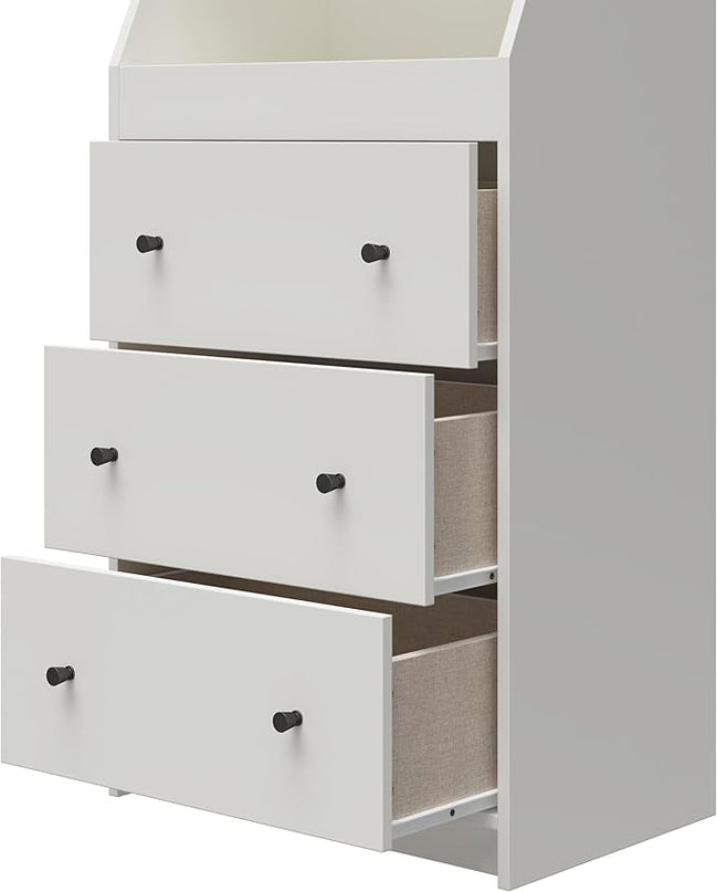 Ameriwood Home The Loft 3 Drawer Dresser, White - LeafyLoom