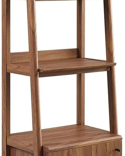 Modway 21" Bookshelf Display Case in Walnut - LeafyLoom