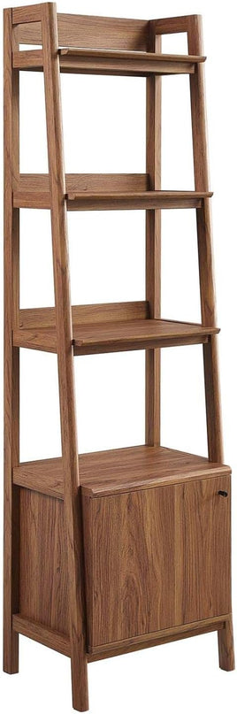 Modway 21" Bookshelf Display Case in Walnut - LeafyLoom