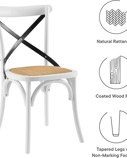 Modway Gear Side, Dining Chair, White Black - LeafyLoom