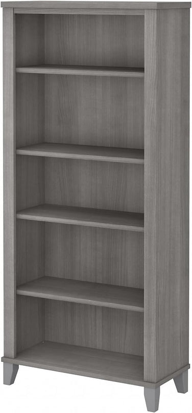 Bush WC81265 Somerset 5-Shelf 65-Inch H Bookcase, Platinum Gray - LeafyLoom