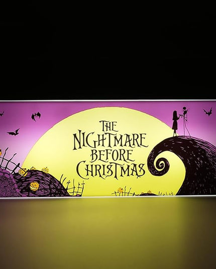 Paladone Nightmare Before Christmas Logo Light Jack Skellington and Sally Merchandise Decorate for Halloween Christmas or Year Round (30 Cm, 12" Wide) - LeafyLoom
