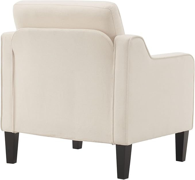 VINGLI Modern Accent Chairs Set of 2,Comfy Beige Armchair for Bedroom,Living Room Upholstered Sofa Chair Reading Chair for Small Spaces (2, Beige) - LeafyLoom