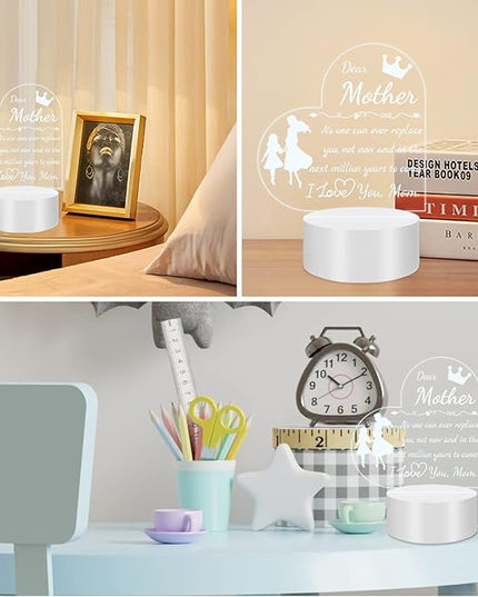 Mom Gift from Daughter Son, Unique Birthday Thanksgiving Christmas Gifts for Mom, Personalized Engraved Acrylic Night Light Mom Gift, Mothers Day Gift Ideas - LeafyLoom
