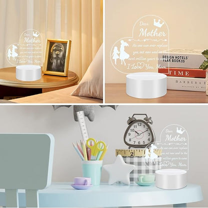 Mom Gift from Daughter Son, Unique Birthday Thanksgiving Christmas Gifts for Mom, Personalized Engraved Acrylic Night Light Mom Gift, Mothers Day Gift Ideas - LeafyLoom