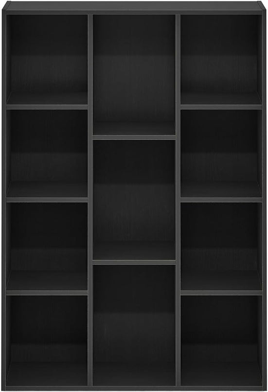 Furinno Luder 11-Cube Reversible Open Shelf Bookcase, Blackwood - LeafyLoom