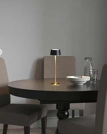 DAWALIGHT Cordless Lamp 4000mAh Rechargeable tbale lamp LED Desk Lamp Stepless Dimming Black and Gold Battery Operated Portable Cordless 2700K Gold Base - LeafyLoom