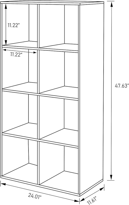 PACHIRA E-Commerce 8 Cube Storage Bookshelf, Unit Shelf, Wooden Closet Cabinet, Organizer Rack in Study, Oak - LeafyLoom