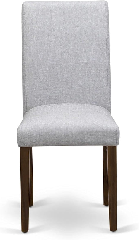 East West Furniture DLAB3-AWA-05 Dublin 3 Piece Set for Small Spaces Includes a Round Dining Room Table with Dropleaf and 2 Upholstered Chairs, 42x42 Inch - LeafyLoom