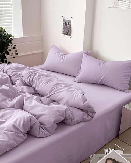 ETDIFFE Light Purple Comforter Set Twin/Twin XL Size, 2pc Lavender Aesthetic Modern Bedding Set - Soft & Lightweight All Season Extra Long Microfiber Down Alternative bed Comforter with 1 Pillow Sham - LeafyLoom