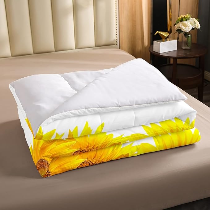 Pig Comforter Set Twin Sunflower Bedding Set For Kids Boys Girls Farmhouse Animals Duvet Set Funny Cute Pig Quilt Set Rustic Country Plant Floral Comforter Set Turquoise Wooden Comforter Set - LeafyLoom
