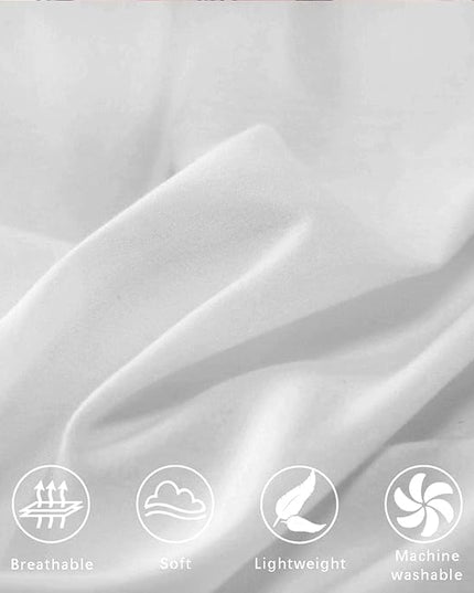 ETDIFFE White Full Size Comforter, 3 Piece Aesthetic Modern Bedding Set - Soft & Lightweight All Season Microfiber Down Alternative Bed Comforter with 2 Pillow Shams for Women Men - LeafyLoom