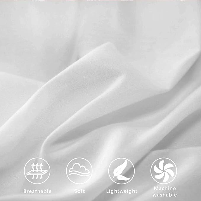 ETDIFFE White Full Size Comforter, 3 Piece Aesthetic Modern Bedding Set - Soft & Lightweight All Season Microfiber Down Alternative Bed Comforter with 2 Pillow Shams for Women Men - LeafyLoom