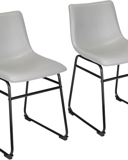 18" Dining Chairs, Dining Chair with Back, Bar Chair for Kitchen, Living Room, Light Grey, Set of 2 - LeafyLoom