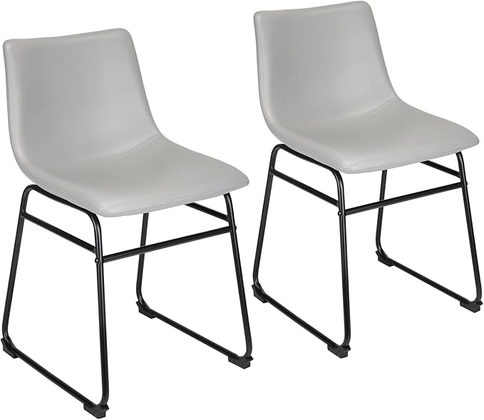 18" Dining Chairs, Dining Chair with Back, Bar Chair for Kitchen, Living Room, Light Grey, Set of 2 - LeafyLoom