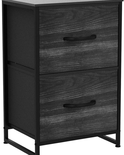 Nicehill Nightstand, Small Dresser, Bedside Furniture, Night Stand End Table with Storage Drawers for Bedroom, Black Wood Grain - LeafyLoom