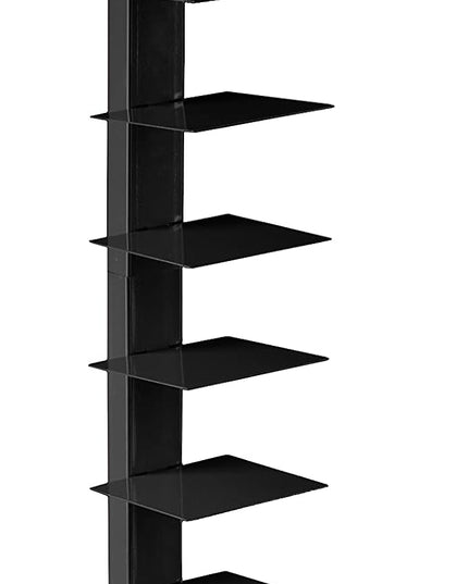SEI Furniture 12 shelf Metal Spine Book Tower, Black - LeafyLoom