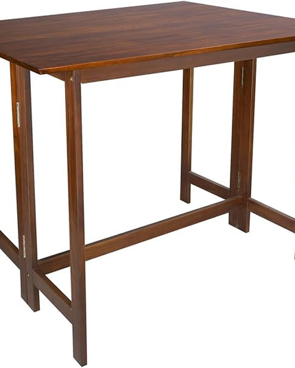 Casual Home Solid Wood Folding Convertible Dining Console Table, 40" W x 28" D x 30" H, Warm Brown - LeafyLoom