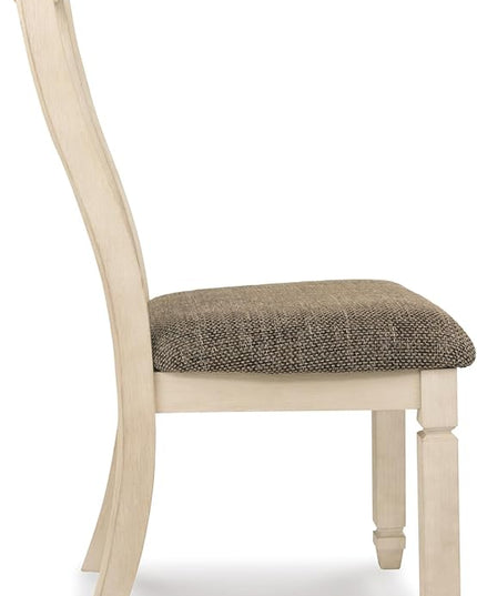Signature Design by Ashley Bolanburg 20" Upholstered Dining Room Chair, Set of 2, Antique White - LeafyLoom