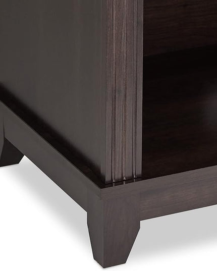 ROCKPOINT 58inch TV Stand for TVs to 55, 65 Inch Flat Screen, Home Living Room Storage Console, Entertainment Center with 4 Open Storage Shelves, TV Console Table (Espresso) - LeafyLoom