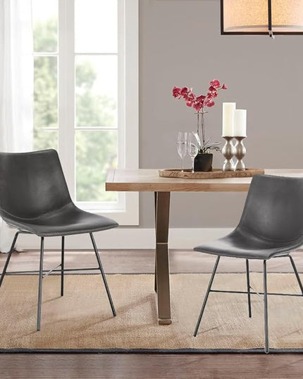 Poly and Bark Paxton Dining Chair, Set of 2 Grey - LeafyLoom