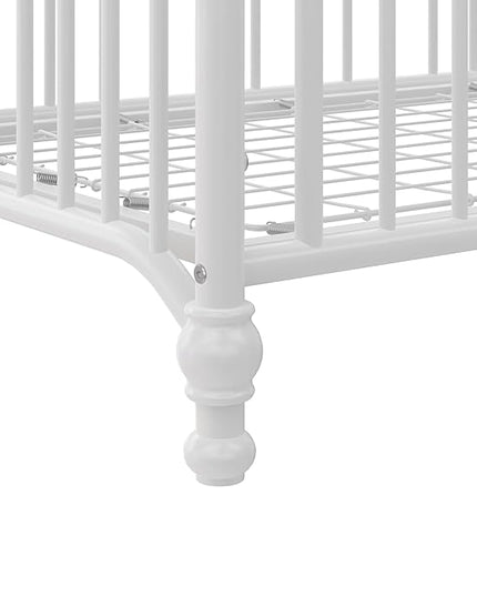 Little Seeds Ivy 3-in-1 Convertible Metal Crib, Off White - LeafyLoom