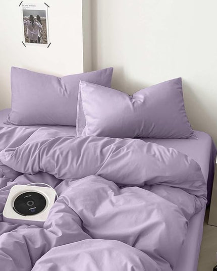 ETDIFFE Light Purple Comforter Set Twin/Twin XL Size, 2pc Lavender Aesthetic Modern Bedding Set - Soft & Lightweight All Season Extra Long Microfiber Down Alternative bed Comforter with 1 Pillow Sham - LeafyLoom