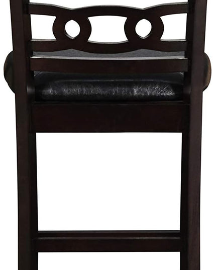 New Classic Furniture Gia Counter Dining Chair (Set of Four), Black PU Upholstered Seat & Back Rest, Ebony - LeafyLoom