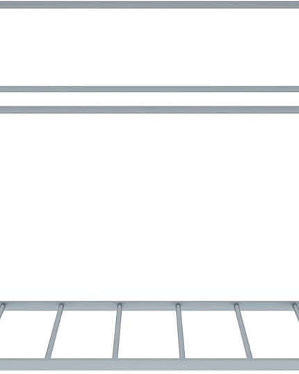 Metal Twin Size Montessori Floor Bed for Kids,Floor Bed Twin,House Bed with Slats for Boys Girls,Metal House Shape Platform Bed,No Spring Box Required,Silver - LeafyLoom