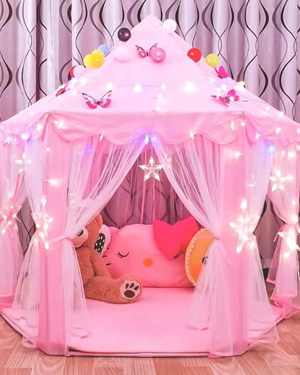 junovo Ultra Soft Rug for Nursery Children Room Baby Room Home Decor Dormitory Hexagon Carpet for Playhouse Princess Tent Kids Play Castle, Diameter 4.6 ft, Pink - LeafyLoom
