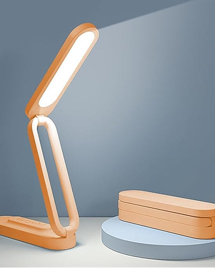 LED Desk Lamp for Office Home & Battery Operated Lamp Rechargeable Lamp Foldable & Portable Light, LED Desk Light Strip, 3 Brightness Dimmable Small Desk Lamp Reading Lamp (Orange) - LeafyLoom
