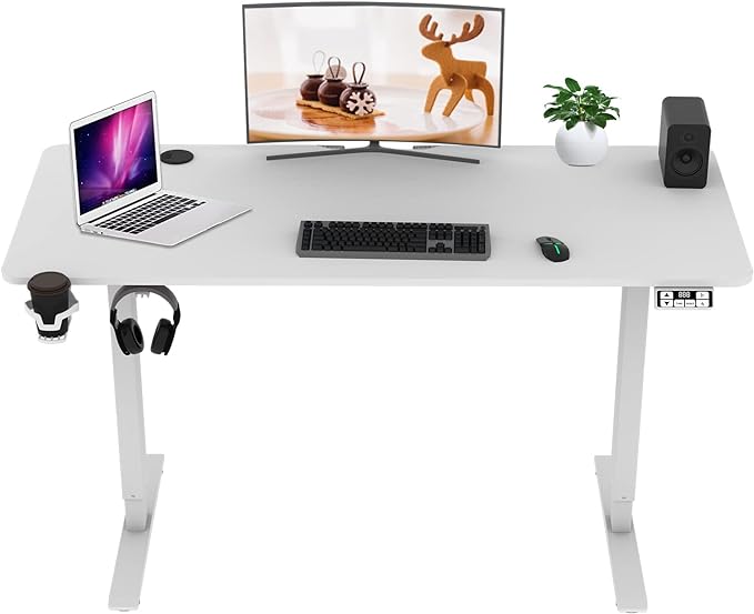 63inch Electric Standing Desk Adjustable Height Sit Stand Home Office Desk Height Adjustable Stand up Desk - LeafyLoom