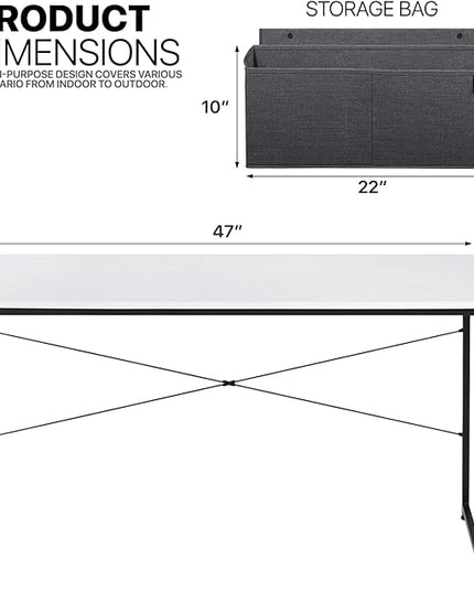MoNiBloom Computer Desk 47 Inches with A Storage Bag, Student Laptop Writing Desks for Samll Space Home Office, White - LeafyLoom